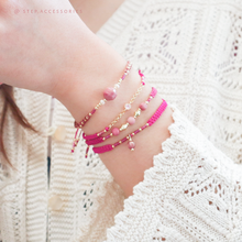 將圖片載入圖庫檢視器 Tulip Hand strap set / piece with Natural stone and glass beads < 4 styles >