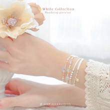 將圖片載入圖庫檢視器 White Hand strap set / piece with Natural stone and glass beads < 4 styles >