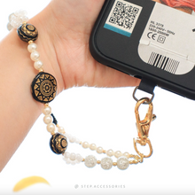 將圖片載入圖庫檢視器 Short Flower Phone strap with glass beads and Resin beads <2 colors>