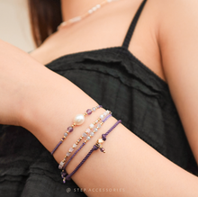 將圖片載入圖庫檢視器 Lavender Hand strap set / piece with Natural stone and glass beads < 4 styles >