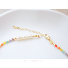 將圖片載入圖庫檢視器 Shell Flower Choker with Freshwater Pearls and Glass Beads <3 colors>