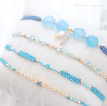 將圖片載入圖庫檢視器 Blue Hand strap set / piece with Natural stone and glass beads < 4 styles >