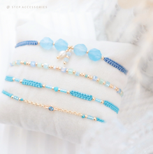 將圖片載入圖庫檢視器 Blue Hand strap set / piece with Natural stone and glass beads < 4 styles >
