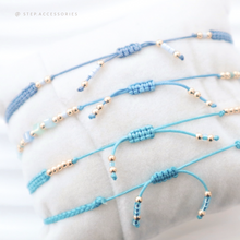 將圖片載入圖庫檢視器 Blue Hand strap set / piece with Natural stone and glass beads < 4 styles >