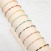將圖片載入圖庫檢視器 Double Natural stone Bracelet with glass beads <9 colors>