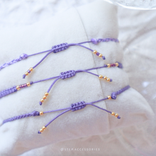 將圖片載入圖庫檢視器 H756 紫水晶 Purple Hand strap set / piece with Square Natural stone and glass beads < 3 styles >