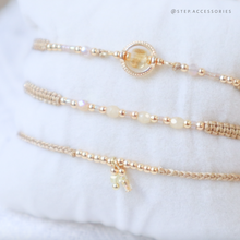 將圖片載入圖庫檢視器 H752 黃水晶 Khaki Hand strap set / piece with Square Natural stone and glass beads < 3 styles >