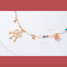 將圖片載入圖庫檢視器 J238 Snowflake, Christmas bell, Pinecone Choker with Freshwater pearls and Swarovski