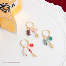 將圖片載入圖庫檢視器 Czech glass beads christmas tree with glass crystal gift earrings < 3 colors >