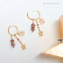 將圖片載入圖庫檢視器 Czech glass beads christmas tree with glass crystal gift earrings < 3 colors >