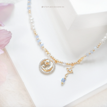 將圖片載入圖庫檢視器 J245 & J256 Sun and Moon Choker with Freshwater pearls and glass beads <2 colors>