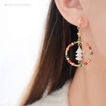 將圖片載入圖庫檢視器 Christmas Box Set with earrings, necklace and two pendants <3 items with Box and Bag>