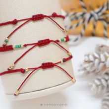 將圖片載入圖庫檢視器 Christmas Handstrap set/piece with Natural stone and glass beads <3 styles>