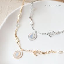 將圖片載入圖庫檢視器 J251,J252 Freshwater pearls Choker with 蛋白石 & 貝殻 <GOLD/SILVER>