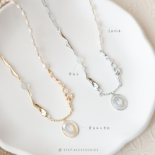將圖片載入圖庫檢視器 J251,J252 Freshwater pearls Choker with 蛋白石 & 貝殻 <GOLD/SILVER>