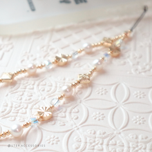 將圖片載入圖庫檢視器 Square Glass beads Phone strap with vintage beads and freshwater pearls