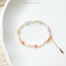 將圖片載入圖庫檢視器 Rainbow Bracelet with Freshwater pearls and glass beads <3 styles>