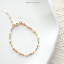 將圖片載入圖庫檢視器 Rainbow Bracelet with Freshwater pearls and glass beads <3 styles>