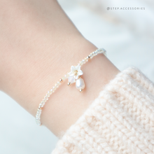 將圖片載入圖庫檢視器 Mini glass beads Flower bracelet with Swarovki and freshwater pearl <5 colors>