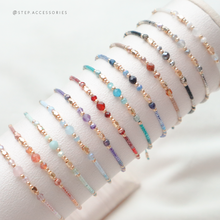 將圖片載入圖庫檢視器 4mm Natural stone Hand strap with Czech glass bwads and Japanese glass beads <12 colors>