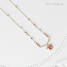 將圖片載入圖庫檢視器 3D Zircon Rose red Heart Necklace with Swarovski