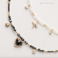 將圖片載入圖庫檢視器 Three Pendants Choker with glass beads and Japanese glass beads <2 colors>