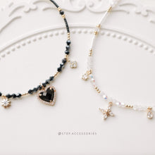 將圖片載入圖庫檢視器 Three Pendants Choker with glass beads and Japanese glass beads <2 colors>