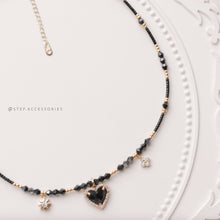 將圖片載入圖庫檢視器 Three Pendants Choker with glass beads and Japanese glass beads <2 colors>