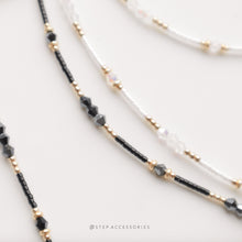 將圖片載入圖庫檢視器 Three Pendants Choker with glass beads and Japanese glass beads <2 colors>
