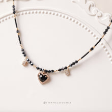 將圖片載入圖庫檢視器 Three Pendants Choker with glass beads and Japanese glass beads <2 colors>