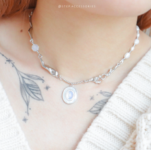 將圖片載入圖庫檢視器 J251,J252 Freshwater pearls Choker with 蛋白石 & 貝殻 <GOLD/SILVER>