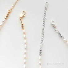 將圖片載入圖庫檢視器 Flower choker with Freshwater pearls <Gold / Silver>