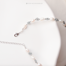 將圖片載入圖庫檢視器 Japanese glass beads flower Choker with Freshwater pearls < Gold / Silver >