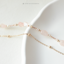 將圖片載入圖庫檢視器 Peace Buckle Choker with Natural stone and freshwater pearls <粉紅晶>