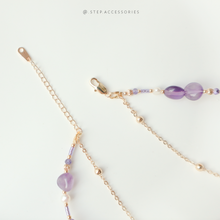 將圖片載入圖庫檢視器 Peace Buckle Choker with Natural stone and freshwater pearls <紫水晶>