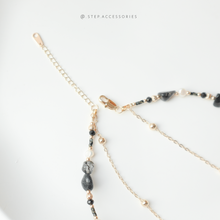 將圖片載入圖庫檢視器 Peace Buckle Choker with Natural stone and freshwater pearls <黑髮晶,閃光石>