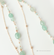 將圖片載入圖庫檢視器 Peace Buckle Choker with Natural stone and freshwater pearls <綠草莓,翡翠玉>