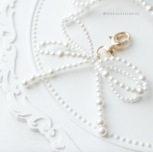 將圖片載入圖庫檢視器 Glass pearls Ribbon Keychain/Phonestrap accessories