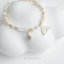 將圖片載入圖庫檢視器 Star & Rainbow Bracelet with Freshwater pearls and glass beads<2 styles>