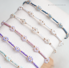 將圖片載入圖庫檢視器 Japanese glass beads flowers bracelet < 14 colors >