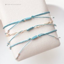 將圖片載入圖庫檢視器 H833set - Baby blue Ethnic style Hand strap set with Swarovski and glass beads