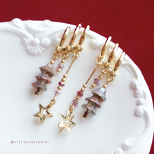 將圖片載入圖庫檢視器 Christmas tree earrings with Swarovski and Czech glass beads<3 colors>