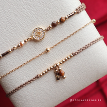 將圖片載入圖庫檢視器 *虎眼石* \招財/ New Year Hand strap set with Zircon copper coins