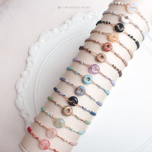 將圖片載入圖庫檢視器 Natural stone peace buckle hand strap with glass beads <14 colors>