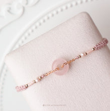 將圖片載入圖庫檢視器 Natural stone peace buckle hand strap with glass beads <14 colors>