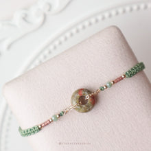 將圖片載入圖庫檢視器 Natural stone peace buckle hand strap with glass beads <14 colors>