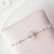 將圖片載入圖庫檢視器 Natural stone peace buckle hand strap with glass beads <14 colors>