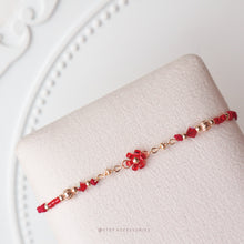 將圖片載入圖庫檢視器 Japanese glass beads Flower with Swarovski Hand strap <15 colors>