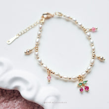 將圖片載入圖庫檢視器 Zircon Cherry Bracelet with Freshwater pearls and Swarovski