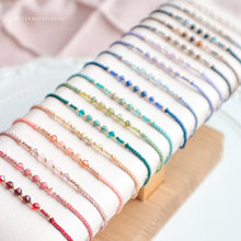 將圖片載入圖庫檢視器 3mm Natural stone Hand strap with Swarovski <17 colors>